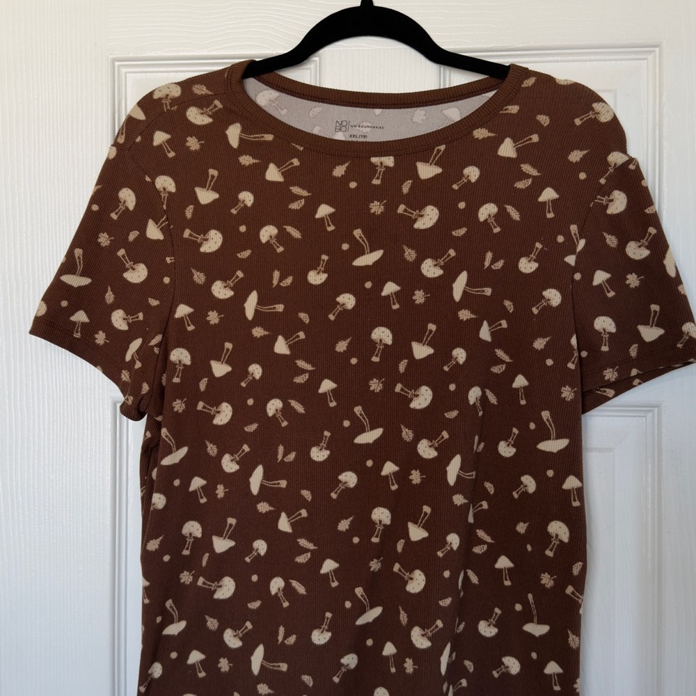 No Boundaries Brown and Cream Tunic Top